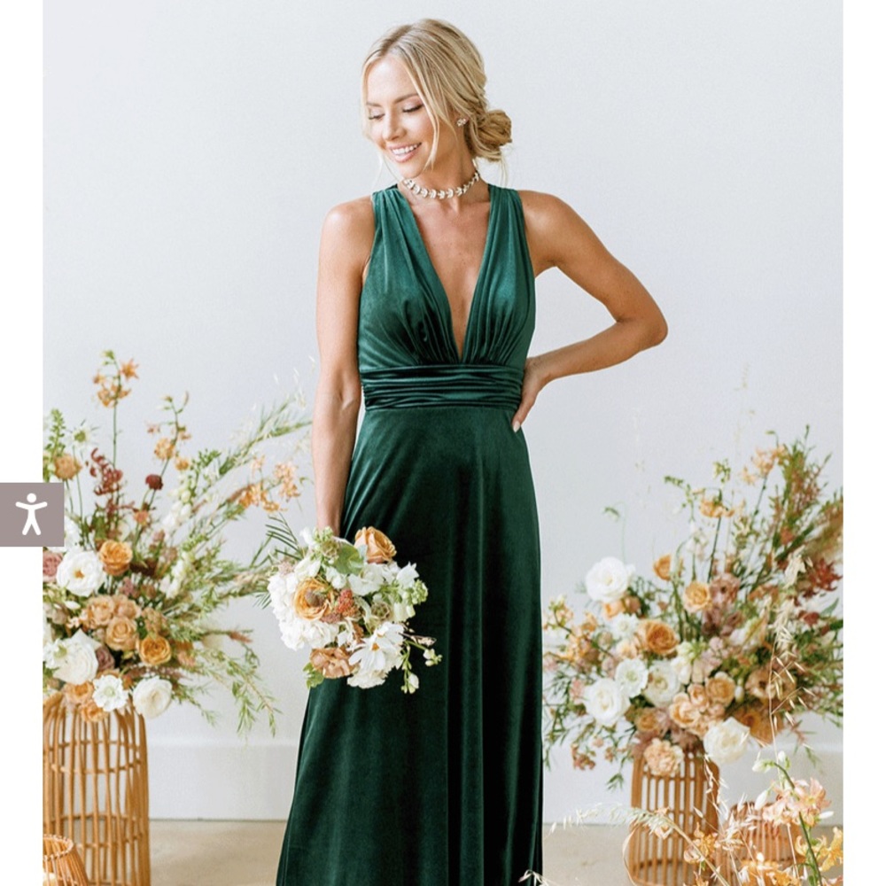 Revelry Dylan Velvet Dress Olive Green
